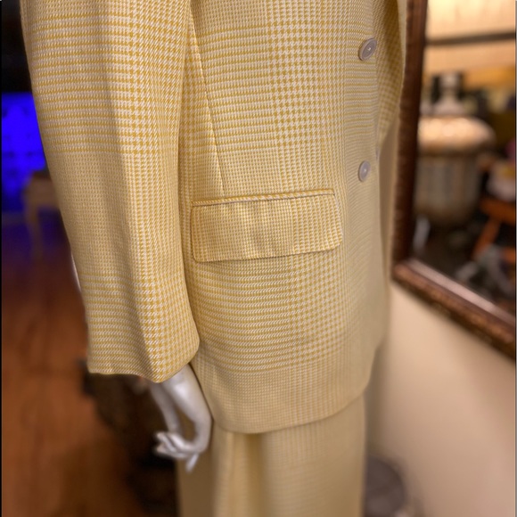 Burberry Suit Jacket and Skirt Set Authentic Vintage 80s Size 42 Silk and Wool - Picture 15 of 16